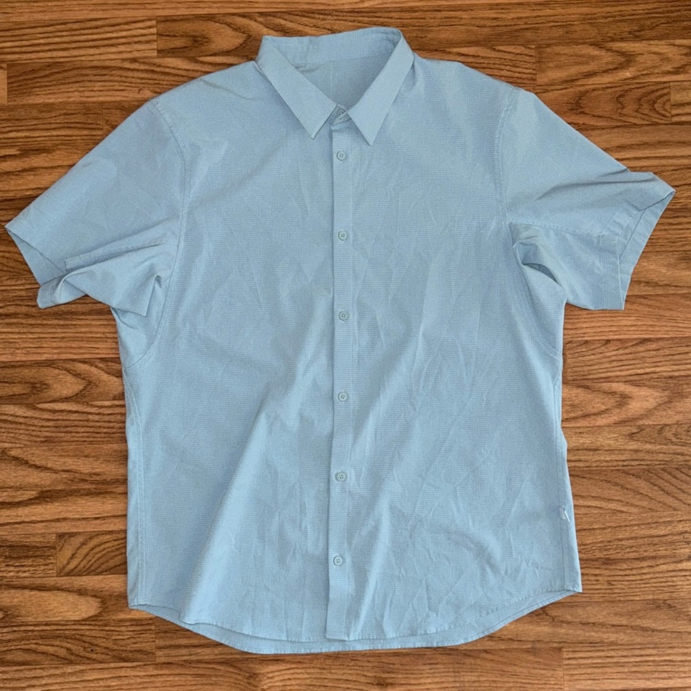 Lululemon Airing Easy Short-Sleeve Shirt Light Blue Breathable No Size Comfort